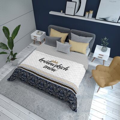 Detexpol Narzuta dekoracyjna 220x240 Królewskich Snów biała szara czarna K_60 112 Bedspread Detexpol Narzuta dekoracyjna 220x240 Królewskich Snów biała szara czarna K_60 112 Bedspread
