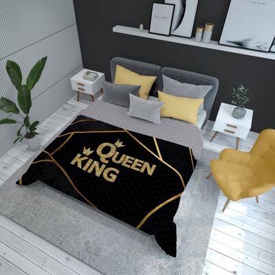 Detexpol Narzuta dekoracyjna 220x240 Queen King czarna złota szara K_62 112 Bedspread Detexpol Narzuta dekoracyjna 220x240 Queen King czarna złota szara K_62 112 Bedspread