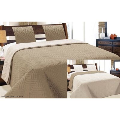 EUROMAT Narzuta dekoracyjna VIGO II 220x240 cappuccino ekri geometryczne fale EUROMAT Narzuta dekoracyjna VIGO II 220x240 cappuccino ekri geometryczne fale