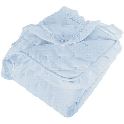 Markizeta Narzuta dekoracyjna z falbanką elegancka pikowana Werona 220x240 baby blue Markizeta Narzuta dekoracyjna z falbanką elegancka pikowana Werona 220x240 baby blue