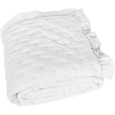 Markizeta Narzuta dekoracyjna z falbanką elegancka pikowana Werona 220x240 biała Markizeta Narzuta dekoracyjna z falbanką elegancka pikowana Werona 220x240 biała