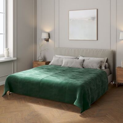 Dekoria Narzuta pikowana w pasy Velvet, ciemny zielony, Velvet Dekoria Narzuta pikowana w pasy Velvet, ciemny zielony, Velvet