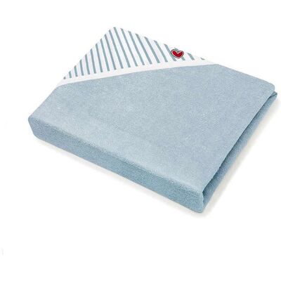 BabyToLove Ręcznik kąpielowy dla niemowląt - Paski niebieskie, Motyl, Regulowany obwód szyi BabyToLove Ręcznik kąpielowy dla niemowląt - Paski niebieskie, Motyl, Regulowany obwód szyi