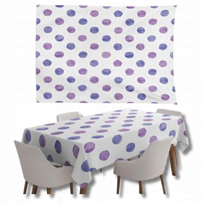 Inny producent Obrus Plamoodporny 140X240 Bialy W Fioletowe Kropki Bieznik Elegancki Stol Inny producent Obrus Plamoodporny 140X240 Bialy W Fioletowe Kropki Bieznik Elegancki Stol