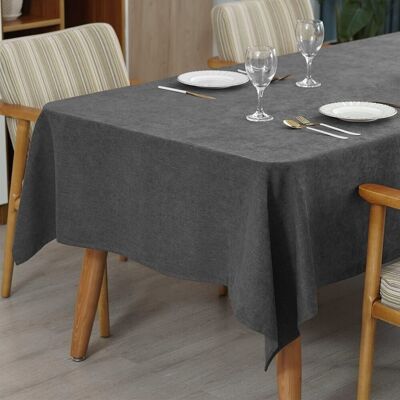 Inny producent Obrus prostokątny wodoodporny dekoracyjny 140x180 cm – szary, mikrowelur Inny producent Obrus prostokątny wodoodporny dekoracyjny 140x180 cm – szary, mikrowelur