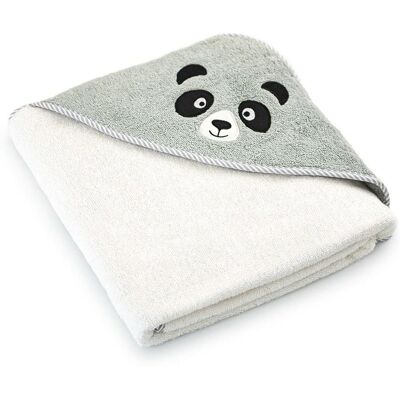 Zwoltex Okrycie kąpielowe niemowlęce 90x90 Panda Alabaster-5730 ekri szare frotte ręcznik z kapturkiem dziecięcy Zwoltex Okrycie kąpielowe niemowlęce 90x90 Panda Alabaster-5730 ekri szare frotte ręcznik z kapturkiem dziecięcy