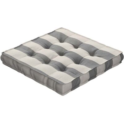 Dekoria Poduszka na krzesło Kuba, biało-szare pionowe pasy (5,5cm), 50 x 50 x 10 cm, Quadro Dekoria Poduszka na krzesło Kuba, biało-szare pionowe pasy (5,5cm), 50 x 50 x 10 cm, Quadro