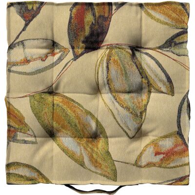 Dekoria Poduszka na krzesło Kuba, kolorowe liście, 50 x 50 x 10 cm, Intenso Premium Dekoria Poduszka na krzesło Kuba, kolorowe liście, 50 x 50 x 10 cm, Intenso Premium