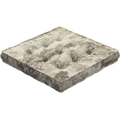 Dekoria Poduszka na krzesło Kuba, tło ecru, beżowe postacie, 50 x 50 x 10 cm, Avinon Dekoria Poduszka na krzesło Kuba, tło ecru, beżowe postacie, 50 x 50 x 10 cm, Avinon