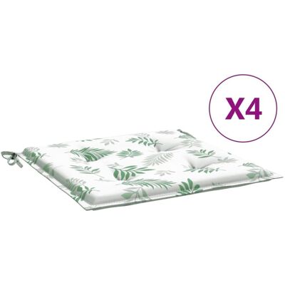 vidaXL Poduszki na krzesła ogrodowe, 4 szt., wzór w liści vidaXL Poduszki na krzesła ogrodowe, 4 szt., wzór w liści