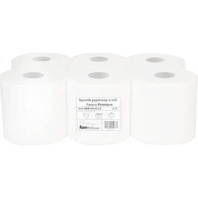 Inny producent Ręcznik papierowy Faneco Premium w roli 6 szt. dwuwarstwowy do użytku profesjonalnego Inny producent Ręcznik papierowy Faneco Premium w roli 6 szt. dwuwarstwowy do użytku profesjonalnego