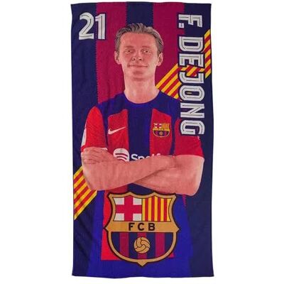 Ręcznik plażowy DUŻY FC Barcelona 180 x 100 cm De Jong SZYBKOSCHNĄCY BARCA Ręcznik plażowy DUŻY FC Barcelona 180 x 100 cm De Jong SZYBKOSCHNĄCY BARCA