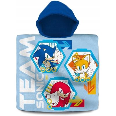 Kids Euroswan Sonic poncho ręcznik z kapturem dziecięce bawełniane basen plaża Kids Euroswan Sonic poncho ręcznik z kapturem dziecięce bawełniane basen plaża