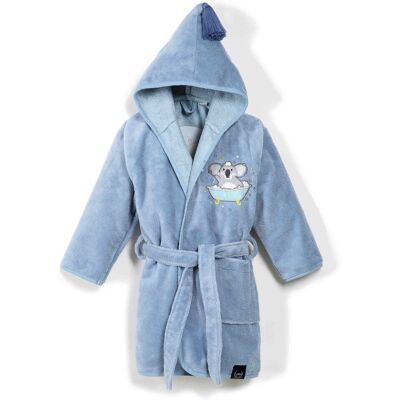 La Millou Szlafrok Bamboo Soft - Large - Dusty Blue - Hello World La Millou Szlafrok Bamboo Soft - Large - Dusty Blue - Hello World