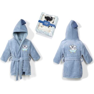 La Millou Szlafrok Bamboo Soft - Small - Dusty Blue - Hello World La Millou Szlafrok Bamboo Soft - Small - Dusty Blue - Hello World