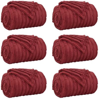 vidaXL Koce narzutowe 6 pcs Bordeaux Czerwony 150 x 130 cm Polar vidaXL Koce narzutowe 6 pcs Bordeaux Czerwony 150 x 130 cm Polar