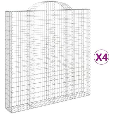 vidaXL Kosze gabionowe, 4 szt, 200x30x200/220 cm, galwanizowane żelazo vidaXL Kosze gabionowe, 4 szt, 200x30x200/220 cm, galwanizowane żelazo