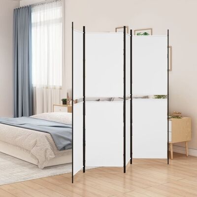 vidaXL Parawan 4-panelowy, biały, 200x200 cm, tkanina vidaXL Parawan 4-panelowy, biały, 200x200 cm, tkanina