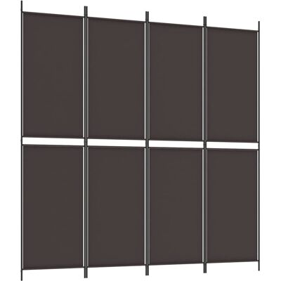 vidaXL Parawan 4-panelowy, brązowy, 200x200 cm, tkanina vidaXL Parawan 4-panelowy, brązowy, 200x200 cm, tkanina