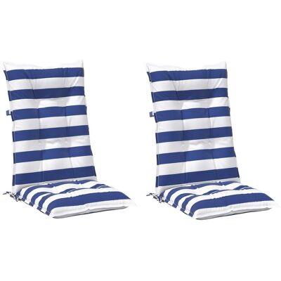 vidaXL Poduszka na zewnątrz 2 pcs Niebieski i biały 120 x 50 x 7 cm vidaXL Poduszka na zewnątrz 2 pcs Niebieski i biały 120 x 50 x 7 cm