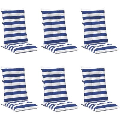 vidaXL Poduszka na zewnątrz 6 pcs Niebieski i biały 120 x 50 x 7 cm vidaXL Poduszka na zewnątrz 6 pcs Niebieski i biały 120 x 50 x 7 cm