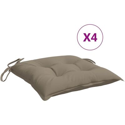 vidaXL Poduszki na krzesła, 4 szt., taupe, 40x40x7 cm, tkanina vidaXL Poduszki na krzesła, 4 szt., taupe, 40x40x7 cm, tkanina