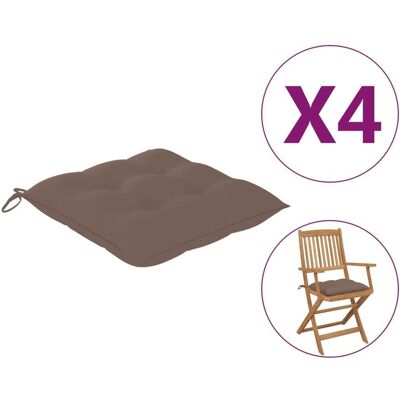 vidaXL Poduszki na krzesła, 4 szt., taupe, 50x50x7 cm, tkanina vidaXL Poduszki na krzesła, 4 szt., taupe, 50x50x7 cm, tkanina