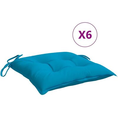 vidaXL Poduszka na krzesło - 6 sztuki Jasnoniebieska - Do użytku na zewnątrz i wewnątrz vidaXL Poduszka na krzesło - 6 sztuki Jasnoniebieska - Do użytku na zewnątrz i wewnątrz