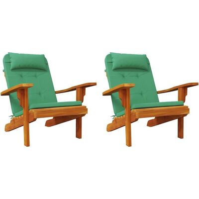 vidaXL Poduszki na krzesła Gładki 2 pcs Zielony 58 x 77 x 4,5 cm vidaXL Poduszki na krzesła Gładki 2 pcs Zielony 58 x 77 x 4,5 cm