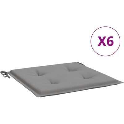 vidaXL Poduszki na krzesła ogrodowe 6 szt. Szare - Poduszki na krzesła ogrodowe vidaXL Poduszki na krzesła ogrodowe 6 szt. Szare - Poduszki na krzesła ogrodowe