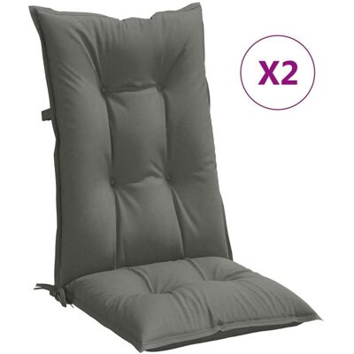 vidaXL Poduszki z wysokim oparciem - 2 szt. Melange ciemnoszary - 120x50x7cm poduszki meblowe vidaXL Poduszki z wysokim oparciem - 2 szt. Melange ciemnoszary - 120x50x7cm poduszki meblowe