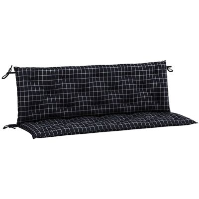 vidaXL Poduszki na ławki ogrodowe, 2 szt., czarne w kratę, 150x50x7 cm vidaXL Poduszki na ławki ogrodowe, 2 szt., czarne w kratę, 150x50x7 cm