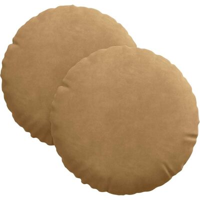 vidaXL Poduszki na siedziska 2 pcs Brązowy Ø 40 x 13 cm Aksamit vidaXL Poduszki na siedziska 2 pcs Brązowy Ø 40 x 13 cm Aksamit