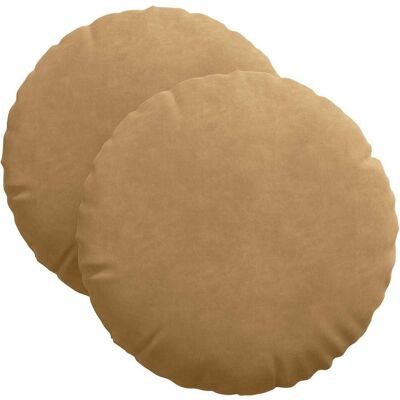 vidaXL Poduszki na siedziska 2 pcs Brązowy Ø 40 x 13 cm Aksamit vidaXL Poduszki na siedziska 2 pcs Brązowy Ø 40 x 13 cm Aksamit