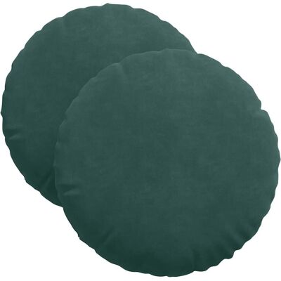 vidaXL Poduszki na siedziska 2 pcs Ciemna zieleń Ø 40 x 13 cm Aksamit vidaXL Poduszki na siedziska 2 pcs Ciemna zieleń Ø 40 x 13 cm Aksamit
