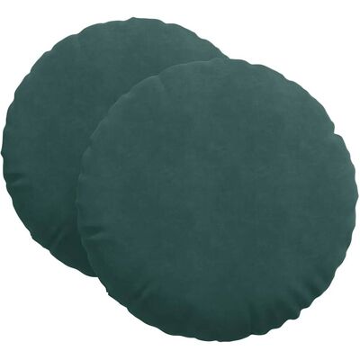 vidaXL Poduszki na siedziska 2 pcs Ciemna zieleń Ø 40 x 13 cm Aksamit vidaXL Poduszki na siedziska 2 pcs Ciemna zieleń Ø 40 x 13 cm Aksamit