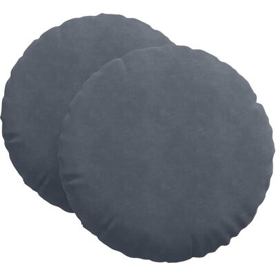 vidaXL Poduszki na siedziska 2 pcs Ciemnoszary Ø 40 x 13 cm Aksamit vidaXL Poduszki na siedziska 2 pcs Ciemnoszary Ø 40 x 13 cm Aksamit