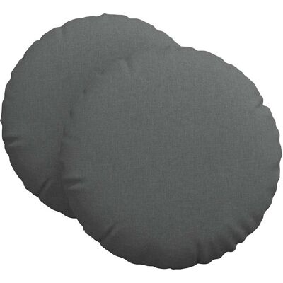 vidaXL Poduszki na siedziska 2 pcs Ciemnoszary Ø60 x 21 cm tkanina vidaXL Poduszki na siedziska 2 pcs Ciemnoszary Ø60 x 21 cm tkanina