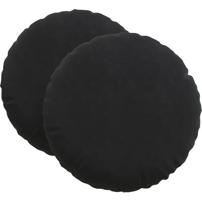 vidaXL Poduszki na siedziska 2 pcs Czarny Ø 40 x 13 cm Aksamit vidaXL Poduszki na siedziska 2 pcs Czarny Ø 40 x 13 cm Aksamit