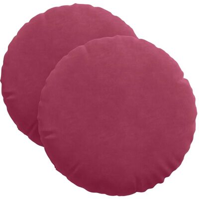 vidaXL Poduszki na siedziska 2 pcs Czerwone wino Ø 40 x 13 cm Aksamit vidaXL Poduszki na siedziska 2 pcs Czerwone wino Ø 40 x 13 cm Aksamit