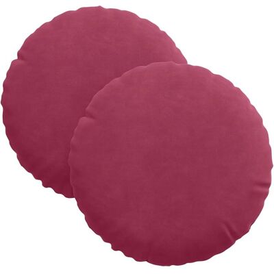 vidaXL Poduszki na siedziska 2 pcs Czerwone wino Ø 40 x 13 cm Aksamit vidaXL Poduszki na siedziska 2 pcs Czerwone wino Ø 40 x 13 cm Aksamit