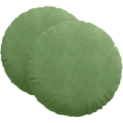 vidaXL Poduszki na siedziska 2 pcs Jasnozielony Ø 40 x 13 cm Aksamit vidaXL Poduszki na siedziska 2 pcs Jasnozielony Ø 40 x 13 cm Aksamit