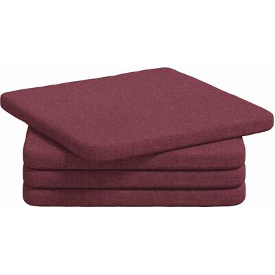 vidaXL Poduszki na siedziska 4 pcs Czerwone wino 40 x 40 x 3 cm vidaXL Poduszki na siedziska 4 pcs Czerwone wino 40 x 40 x 3 cm