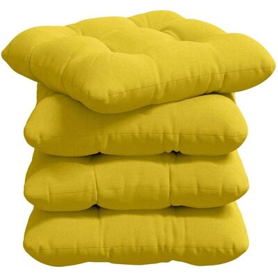 vidaXL Poduszki na siedziska 4 pcs Jasnożółty 45 x 45 x 12 cm tkanina vidaXL Poduszki na siedziska 4 pcs Jasnożółty 45 x 45 x 12 cm tkanina