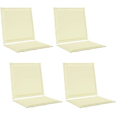 vidaXL Poduszki na Siedzisko i Oparcie 4 pcs kremowy 47 x 45 x 2 cm vidaXL Poduszki na Siedzisko i Oparcie 4 pcs kremowy 47 x 45 x 2 cm