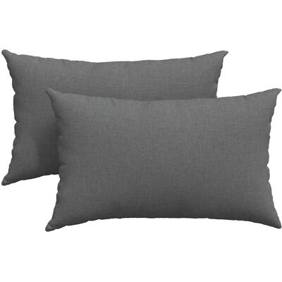 vidaXL Poduszki na sofę 2 pcs Ciemnoszary 50 x 30 cm tkanina vidaXL Poduszki na sofę 2 pcs Ciemnoszary 50 x 30 cm tkanina