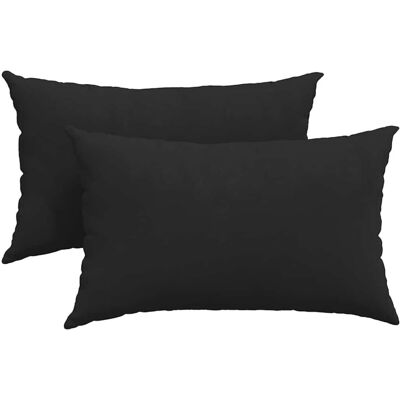 vidaXL Poduszki na sofę 2 pcs Czarny 50 x 30 cm tkanina vidaXL Poduszki na sofę 2 pcs Czarny 50 x 30 cm tkanina