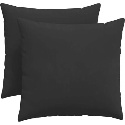 vidaXL Poduszki na sofę 2 pcs Czarny 50 x 50 cm tkanina vidaXL Poduszki na sofę 2 pcs Czarny 50 x 50 cm tkanina