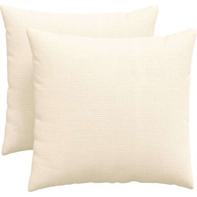 vidaXL Poduszki na sofę 2 pcs Kremowy 50 x 50 cm Tkanina sztruksowa vidaXL Poduszki na sofę 2 pcs Kremowy 50 x 50 cm Tkanina sztruksowa