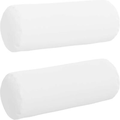 vidaXL Poduszki Wałkowe 2 pcs Biały Ø 25 x 70 cm tkanina vidaXL Poduszki Wałkowe 2 pcs Biały Ø 25 x 70 cm tkanina